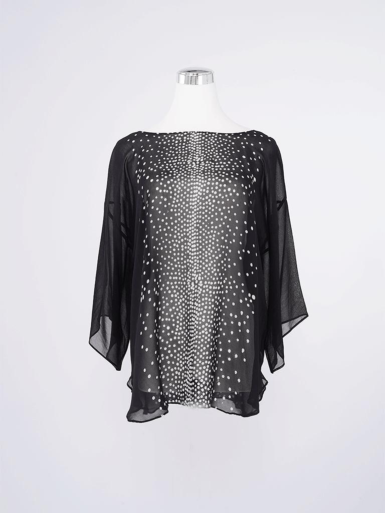 Black and white chiffon top on sale