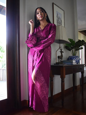 
                  
                    Canopy Long Silk Robe in Magenta
                  
                