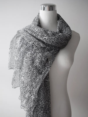 
                  
                    Black & White Modern Batik Chiffon Silk Shawl
                  
                