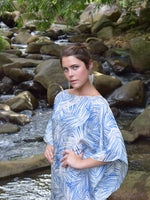 Paradiso Silk Kaftan Top - Beige and White
