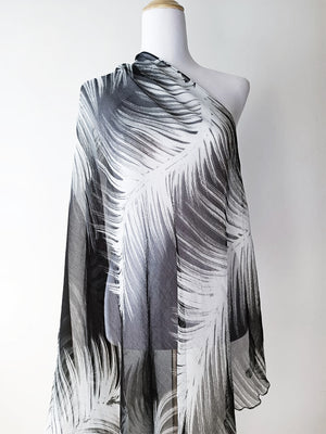 
                  
                    Plume Chiffon Shawl - Black and White
                  
                