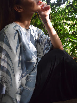 
                  
                    Plume Crop Silk Kaftan - Silver
                  
                