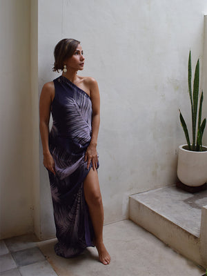 
                  
                    Plume Aubergine Silk Toga Dress
                  
                