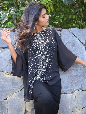 
                  
                    Stardust Black and White Chiffon Blouse
                  
                