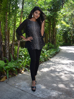 Stardust Black and White Chiffon Blouse